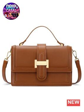 PU Leather Crossbody Bag Top Handle Purse Small Designer Handbag